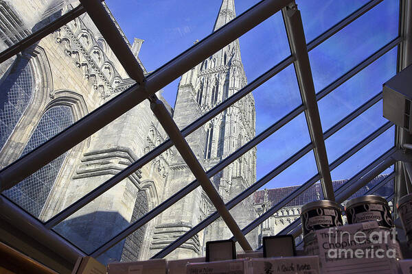 Spire Art Print featuring the photograph Salisbury Cathedral Spire from the Shop by Terri Waters