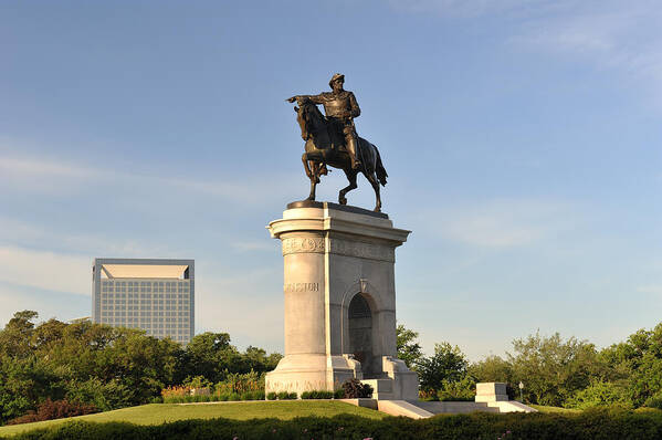 Statue Art Print featuring the photograph Sam Houston Statue in Hermann Park by Aimintang