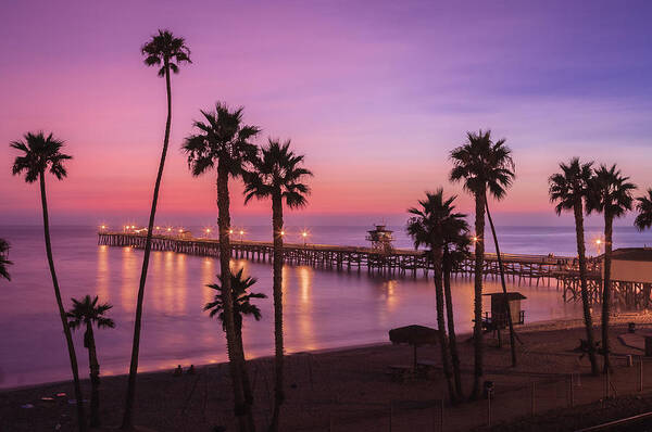 Beach Sunset Art Print featuring the photograph San Clemente Sunset Meditation by Scott Campbell