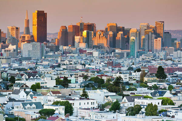 San Francisco Art Print featuring the photograph San Francisco City From Noe Valley by Andrew Peacock
