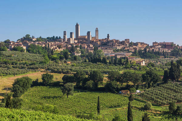 Photography Art Print featuring the photograph San Gimignano, Siena Province, Tuscany by Panoramic Images