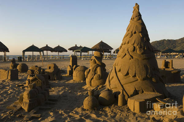 Sand Sculptures Art Print featuring the photograph Sand Sculptures by Ron Sanford