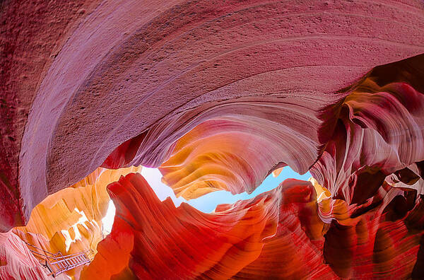 Antelope Canyon Art Print featuring the photograph Sandstone Chasm by Jason Chu