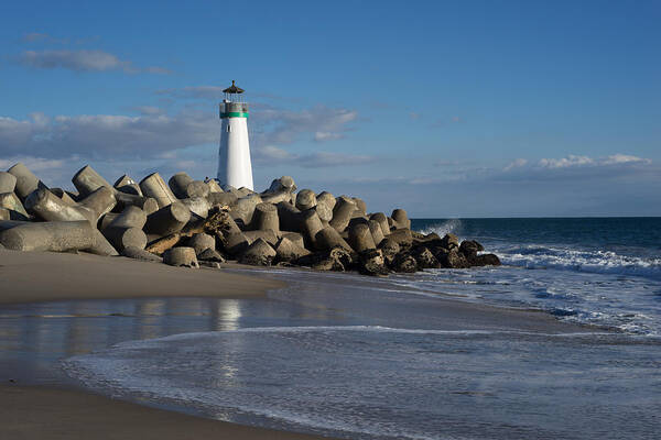 Lighthouse Art Print featuring the photograph Santa Cruz Harbor by Weir Here And There