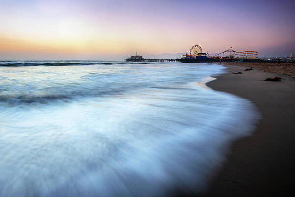Scenics Art Print featuring the photograph Santa Monica Beach by Piriya Photography