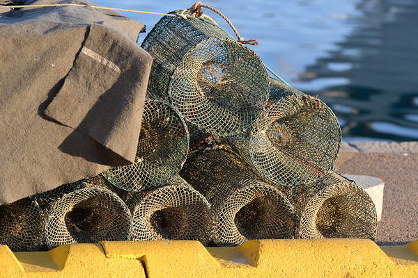 Crab Art Print featuring the photograph Sardinian Crab Traps by Bill Mock
