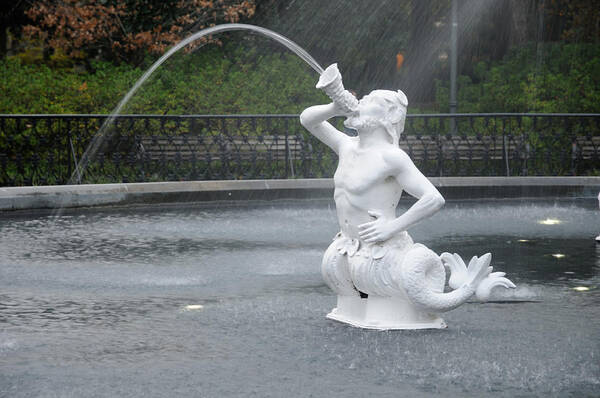  Satyr Art Print featuring the photograph Satyr at Forsyth Fountain by Bradford Martin