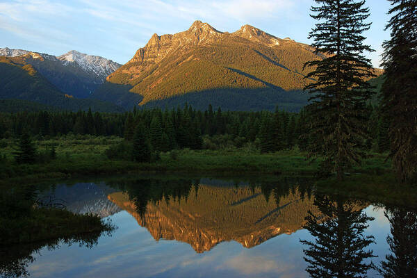 Montana Art Print featuring the photograph Sawtooth Mountain Reflection by Daniel Woodrum