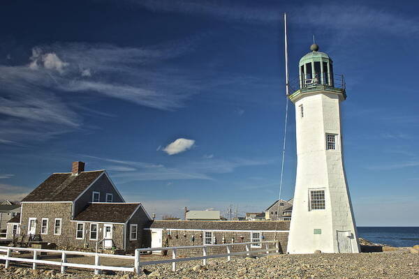 Scituate Lighthouse Art Print featuring the photograph Scituate Light Keeper by Amazing Jules