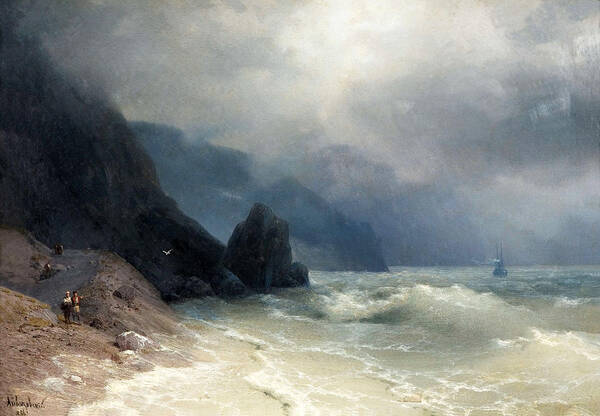 Sea ​​coast Art Print featuring the painting Sea Coast by Ivan Konstantinovich Aivazovsky