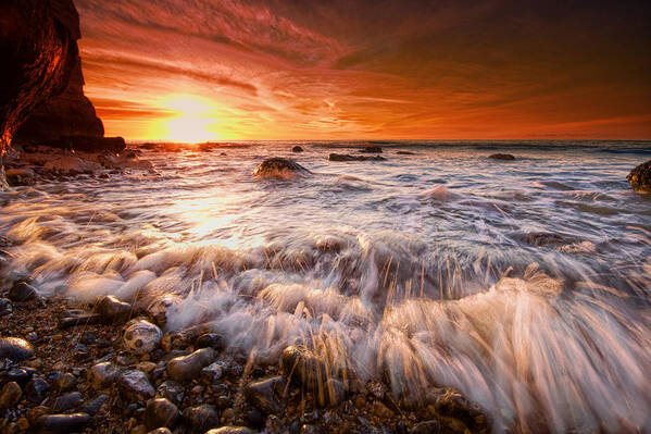 Canvas Art Print featuring the photograph Seaford sparklers by Mark Leader