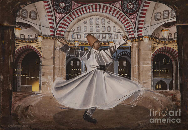 Selimiye Art Print featuring the painting Selimiye Dervish by Carol Bostan