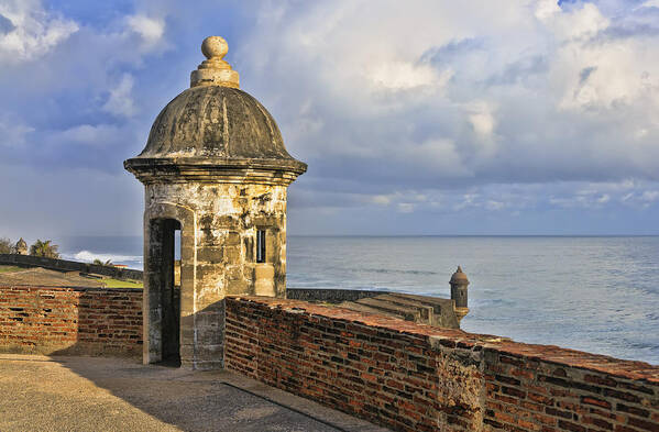 Tropics Art Print featuring the photograph Sentry Post on Old San Juan Wall by Betty Eich