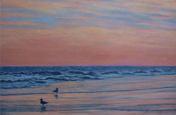 Ocean Art Print featuring the painting Serenity - Study for Dusk at the Shore by Kathleen McDermott