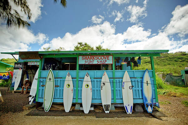 Summer Art Print featuring the photograph Sharks Cove Surf Shop With New by Merten Snijders