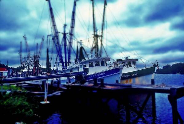 Fine Art Art Print featuring the photograph Shrimp Boats by Rodney Lee Williams