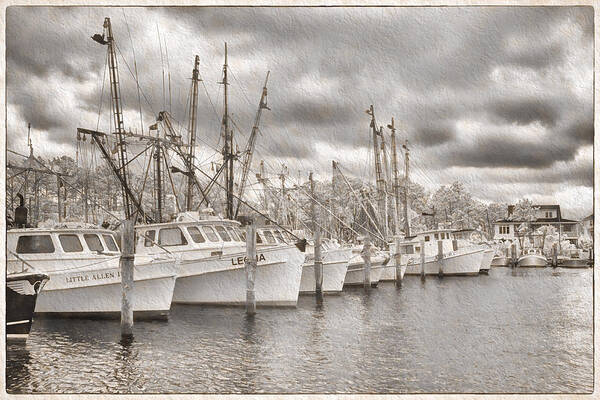 Cindy Archbell Art Print featuring the photograph Shrimpers on Harker's Island by Cindy Archbell