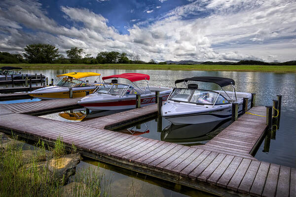 Boats Art Print featuring the photograph Ski Nautique by Debra and Dave Vanderlaan