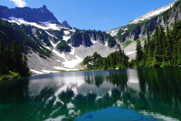 Alpine Lakes Art Print featuring the photograph Snow Lake by Jeff Swan
