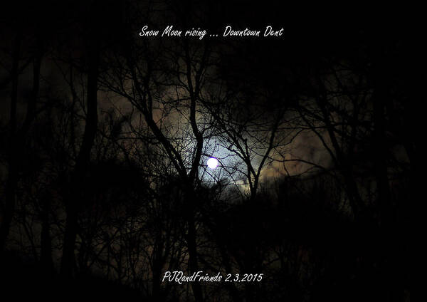 Snow Moon 2015 Art Print featuring the photograph Snow Moon Rising by PJQandFriends Photography