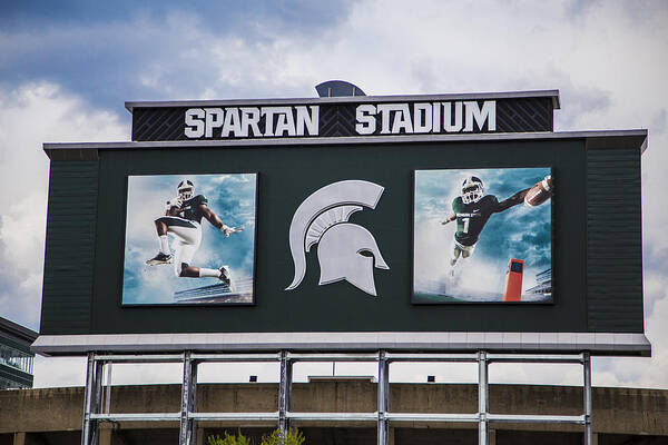 Michigan State Art Print featuring the photograph Spartan Stadium Scoreboard by John McGraw