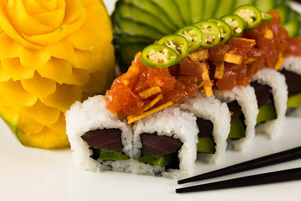 Asian Art Print featuring the photograph Spicy Tuna Roll by Raul Rodriguez