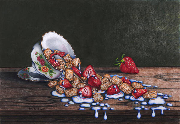 Cereal Art Print featuring the painting Spilt Milk by Lori Sutherland