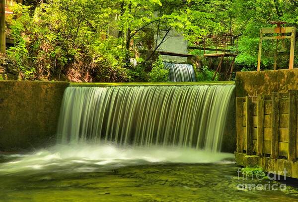 Spring Mill State Park Art Print featuring the photograph Spring Mill Spillway by Adam Jewell