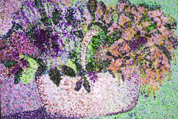 Purple Art Print featuring the painting Springtime Basket by Vickie G Buccini