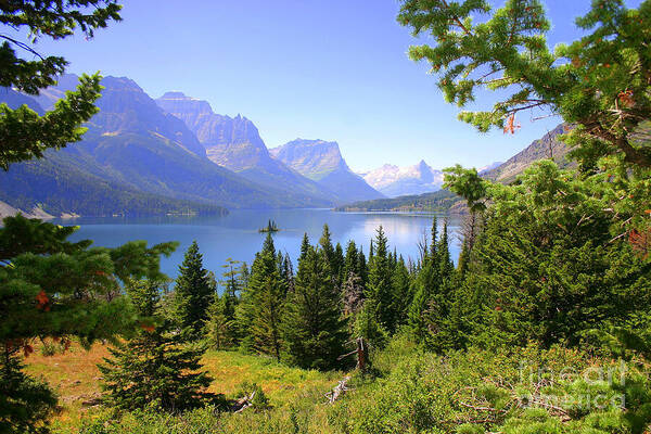 Scenic Art Print featuring the photograph St. Mary Lake by Bob Hislop