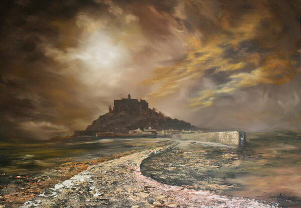 St Michaels Mount Art Print featuring the painting St Michaels Mount Cornwall by Jean Walker