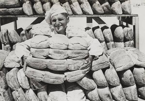 History Art Print featuring the photograph Stacks Of Newly-baked Loaves Ready by Everett