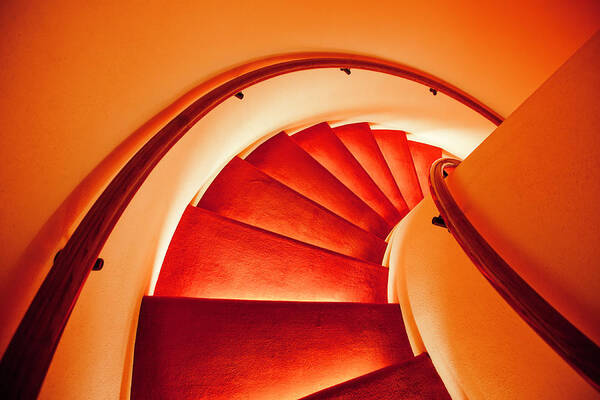 Steps Art Print featuring the photograph Stairs Leading Down by Lordrunar
