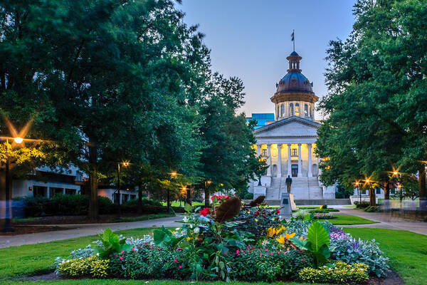 Columbia Art Print featuring the photograph State House Garden by Traveler's Pics