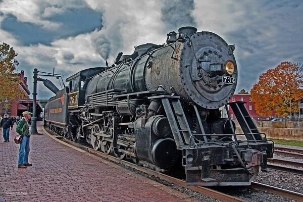Cumberland Art Print featuring the photograph Steam Engine 734 by Suzanne Stout