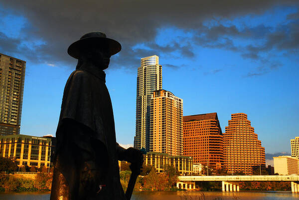 Stevie Art Print featuring the photograph Stevie Ray in Austin by James Kirkikis