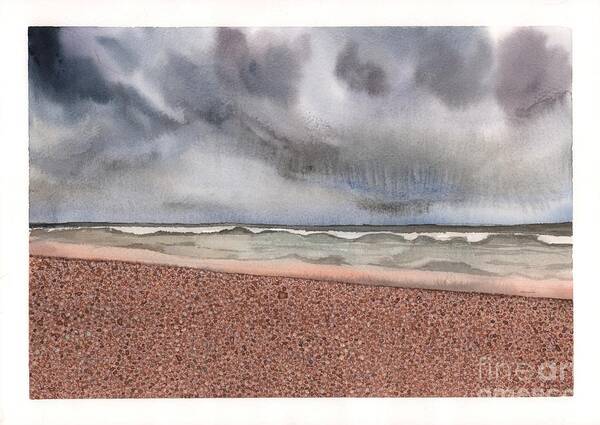 Beach Art Print featuring the painting Stinson Beach by Hilda Wagner