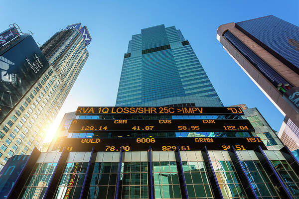 Tranquility Art Print featuring the photograph Stock Ticker At Morgan Stanley Building by Sylvain Sonnet