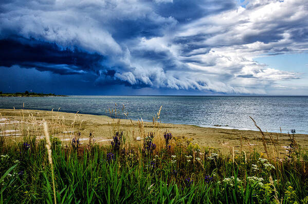 Wisconson 2013 Art Print featuring the photograph Storm Clouds in Door County by Ed Fiske