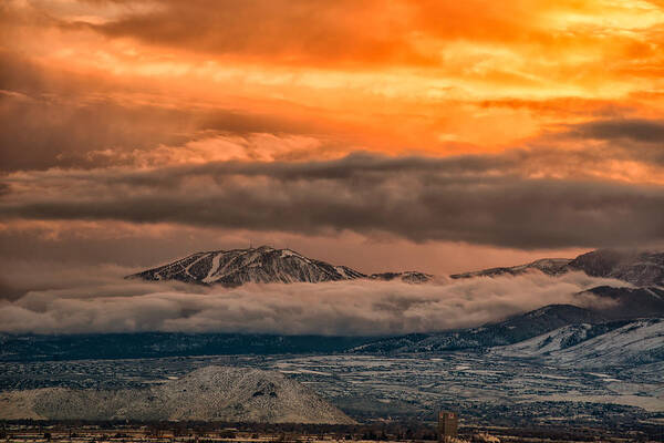 Mt Rose Art Print featuring the photograph Storm over Mt Rose by Janis Knight