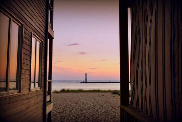 Lighthouse Art Print featuring the photograph Summer in Frankfort by Michelle Calkins