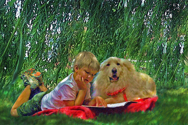  Jane Schnetlage Art Print featuring the painting Summer Reading by Jane Schnetlage