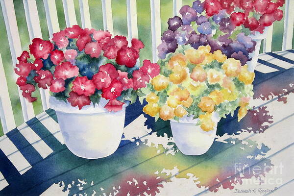 Floral Art Print featuring the painting Summer Shadows by Deborah Ronglien