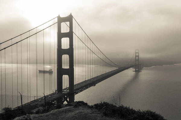 Golden Gate Art Print featuring the photograph Sun Breaks Through over Golden Gate by Scott Rackers