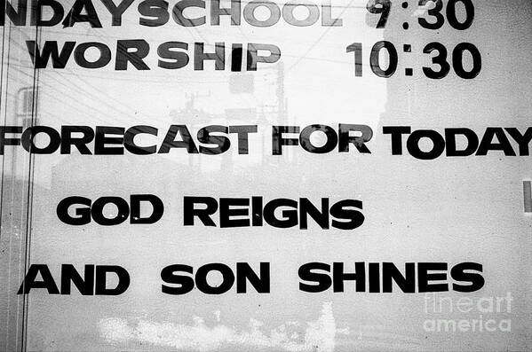 Sunday School Art Print featuring the photograph Sunday School Worship - God Reigns and Son Shines by Dean Harte