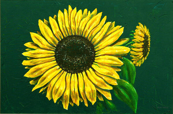 Ron Haist Art Print featuring the painting Sunflower by Ron Haist
