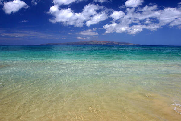 Makena Art Print featuring the photograph Sunny Blue Beach Makena Maui Hawaii by Pierre Leclerc Photography
