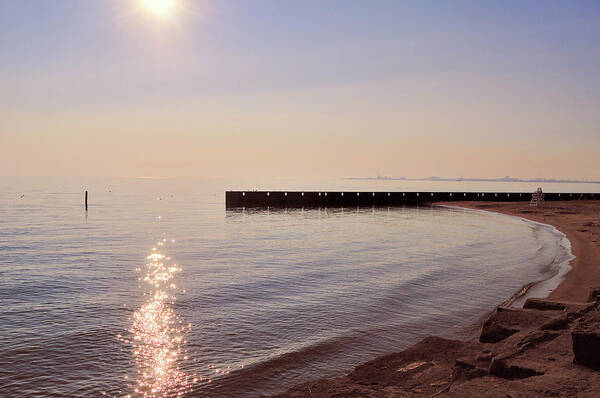 Tranquility Art Print featuring the photograph Sunrise Above Calumet Park Beach by Bruce Leighty