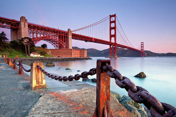 Tranquility Art Print featuring the photograph Sunrise At Fort Point by Photo By Mike Shaw