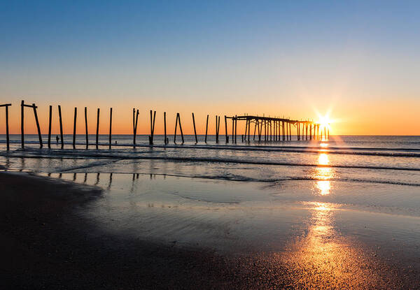 Marzena Grabczynska Lorenc Art Print featuring the photograph Sunrise at old pier by Marzena Grabczynska Lorenc